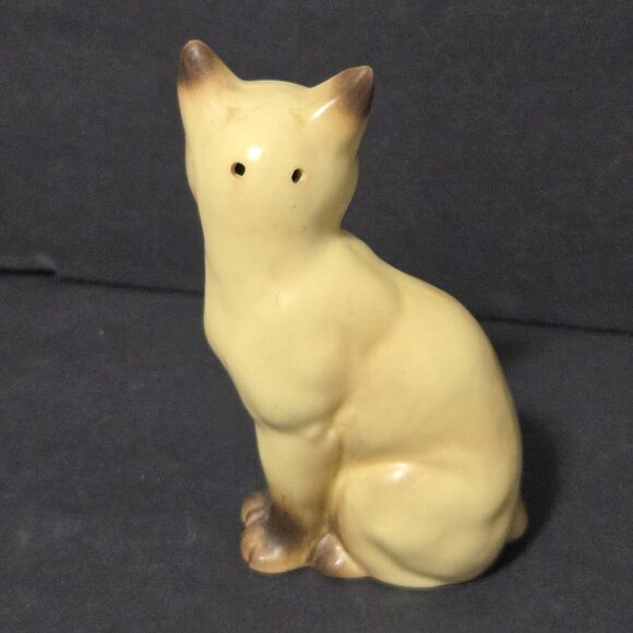 Vintage Japan MCM Siamese Cat Salt Shaker Blue Rhinestone Eyes - Picture 4 of 9